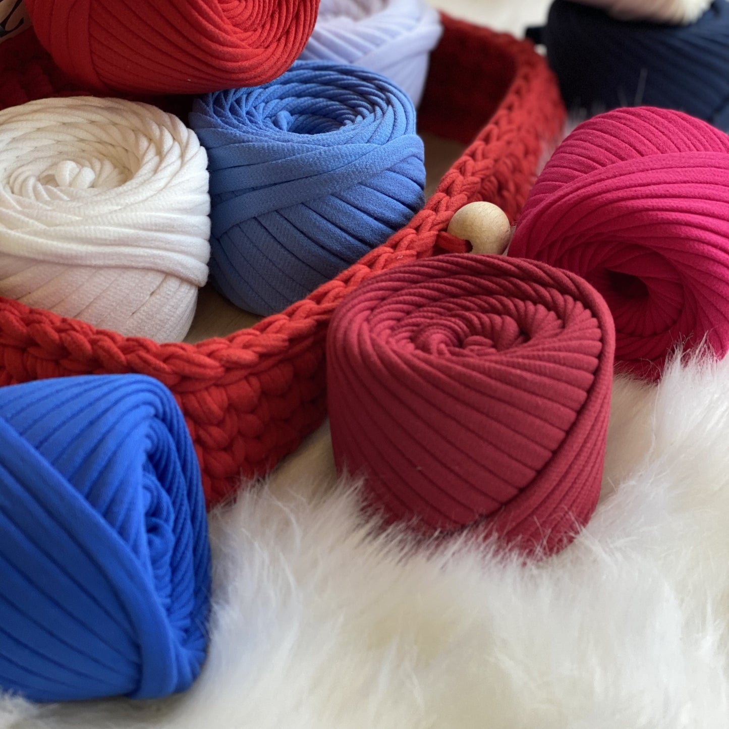 T-shirt yarn, Mini 5-7 mm, Burgundy