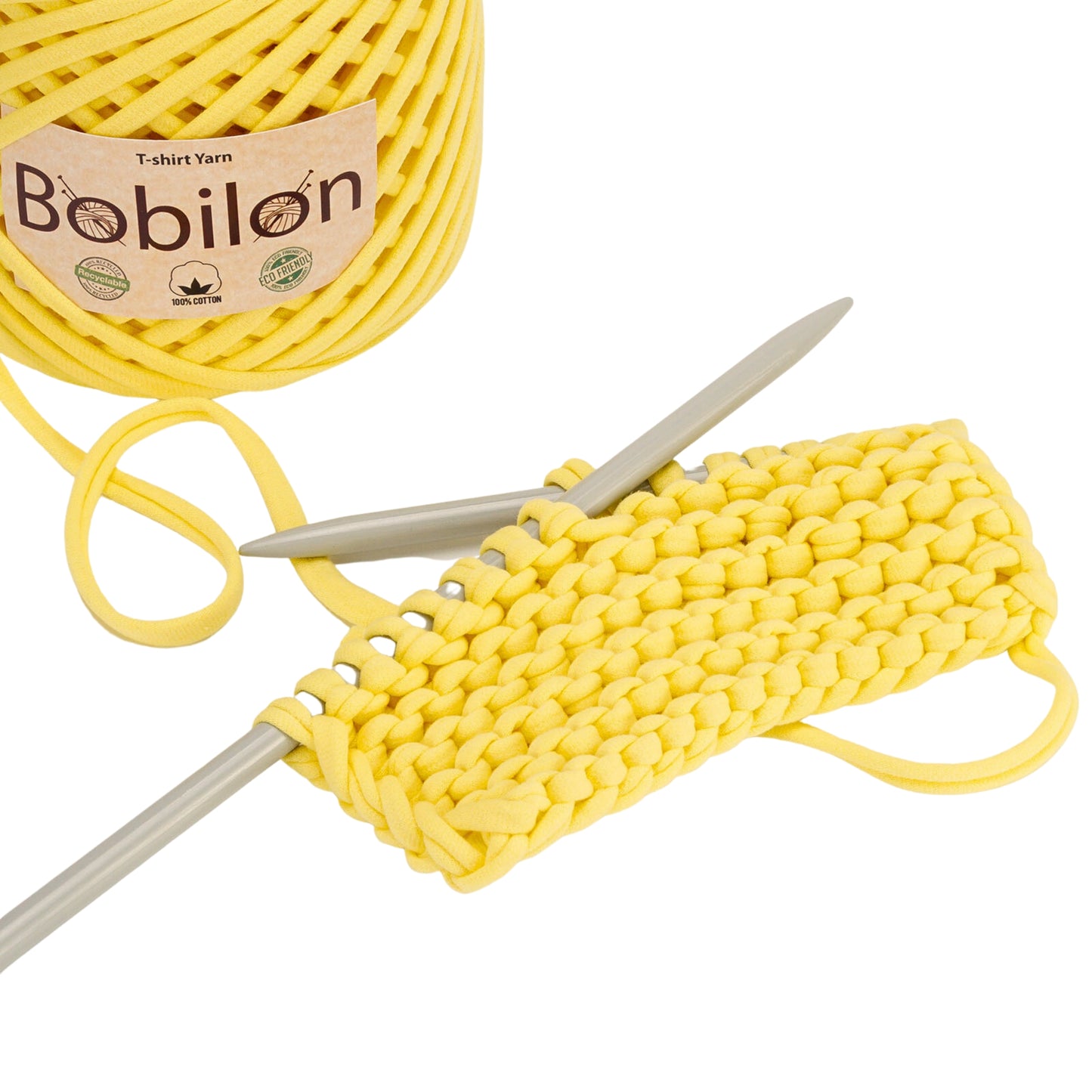 T-shirt yarn, Maxi 9-11 mm, Yellow
