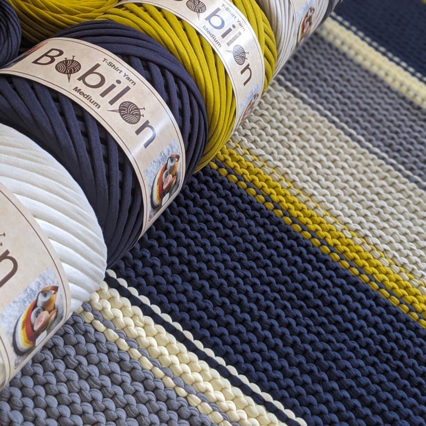 T-shirt yarn, Mini 5-7 mm, Blue Sapphire