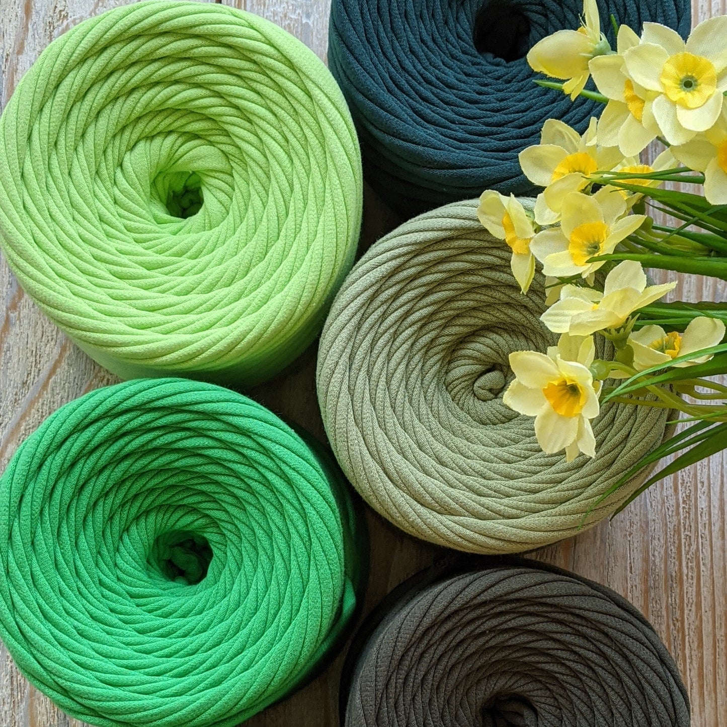 T-shirt yarn, Medium 7-9 mm, Green Apple