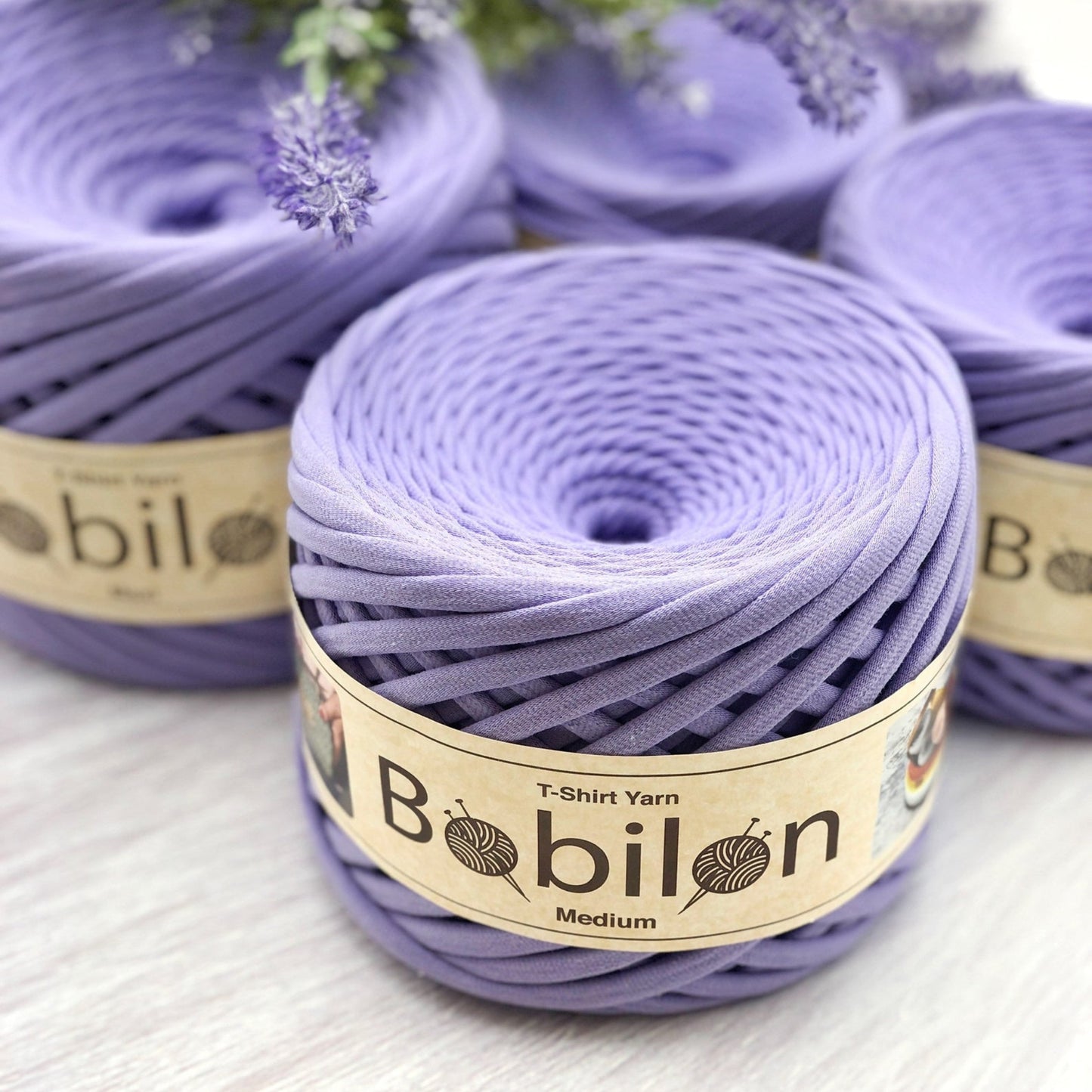 T-shirt yarn, Micro 3-5 mm, Lavender