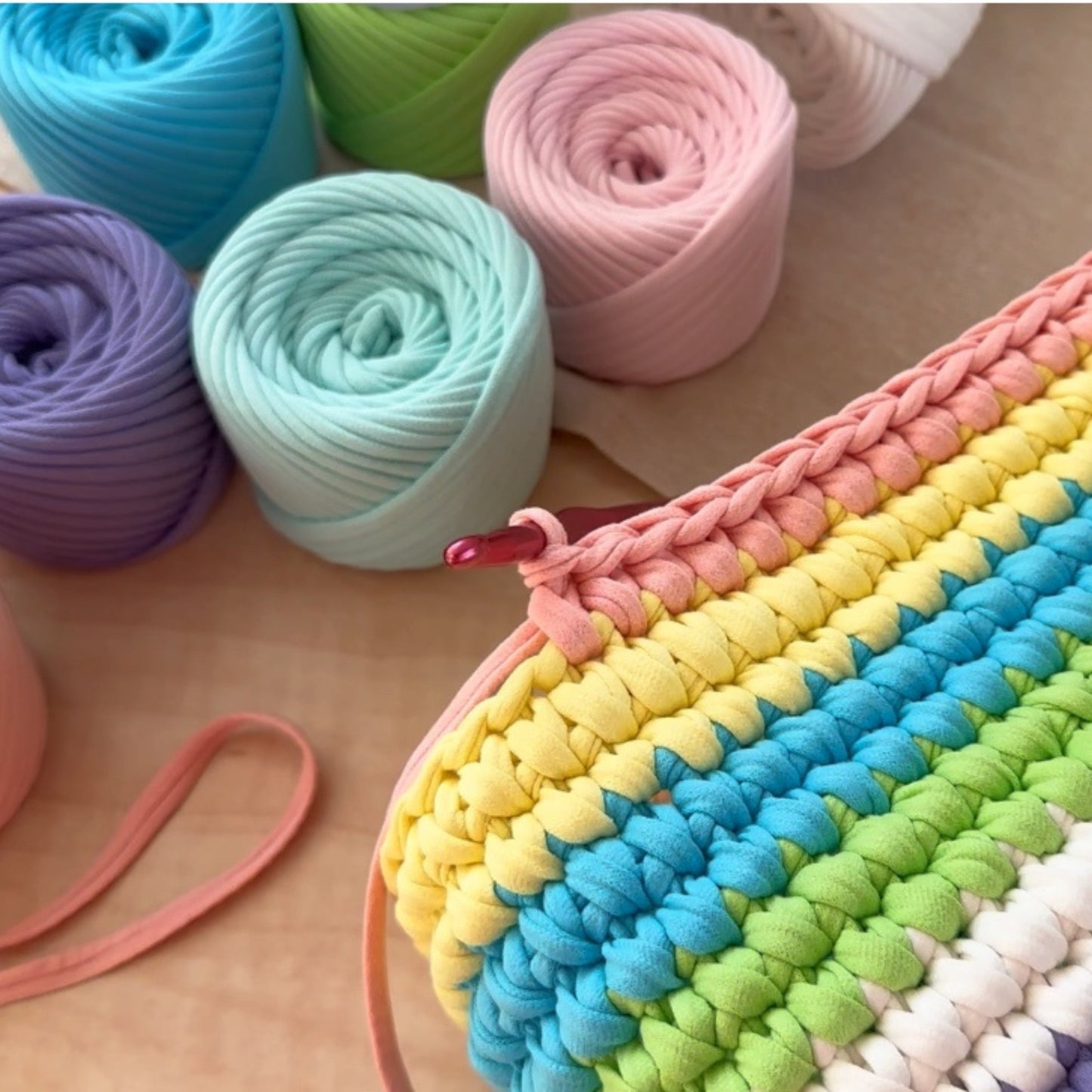 T-shirt yarn, Mini 5-7 mm, Arctic