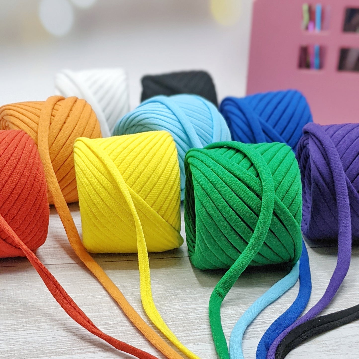 T-shirt yarn, Mini 5-7 mm, Green Island