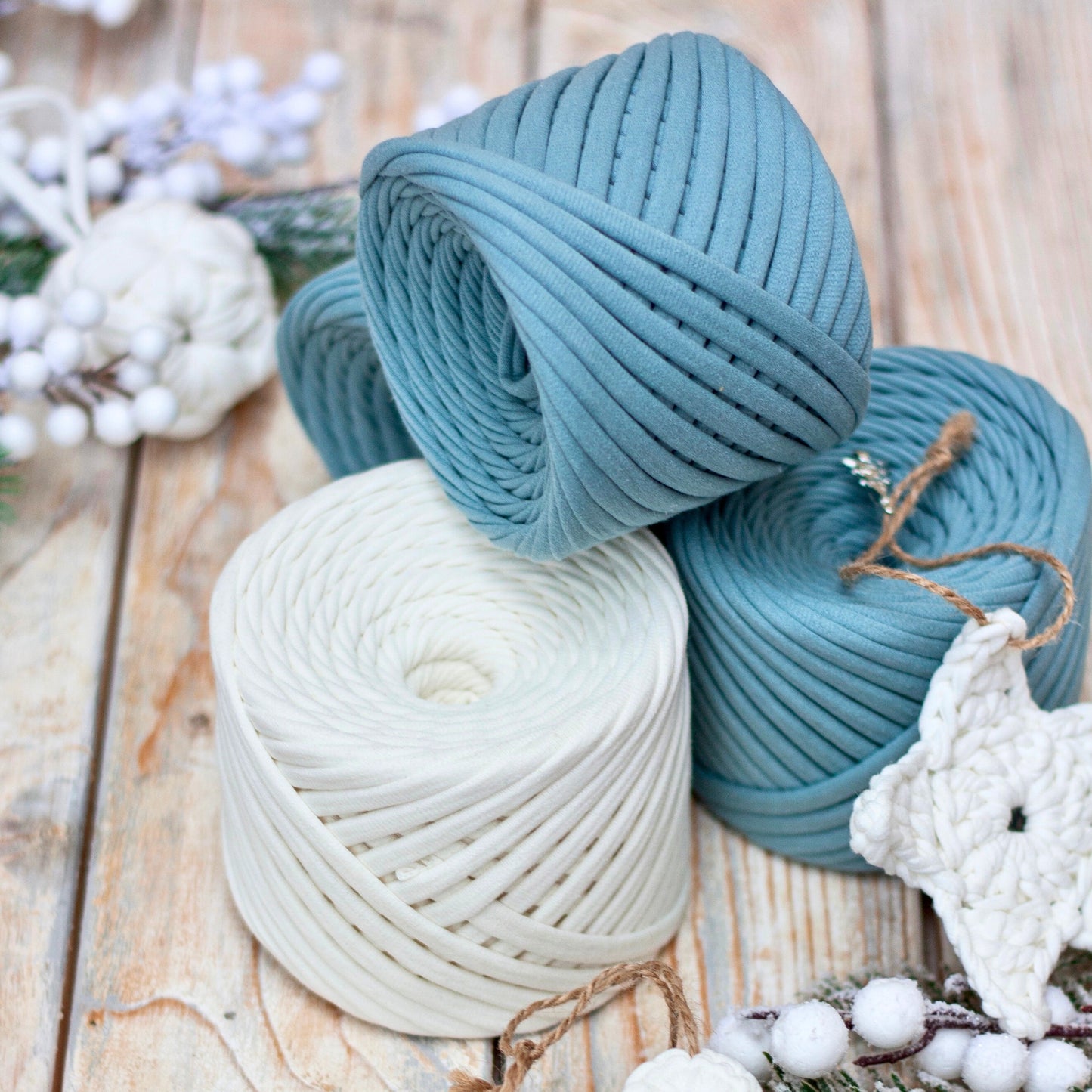T-shirt yarn, Mini 5-7 mm, Smoky