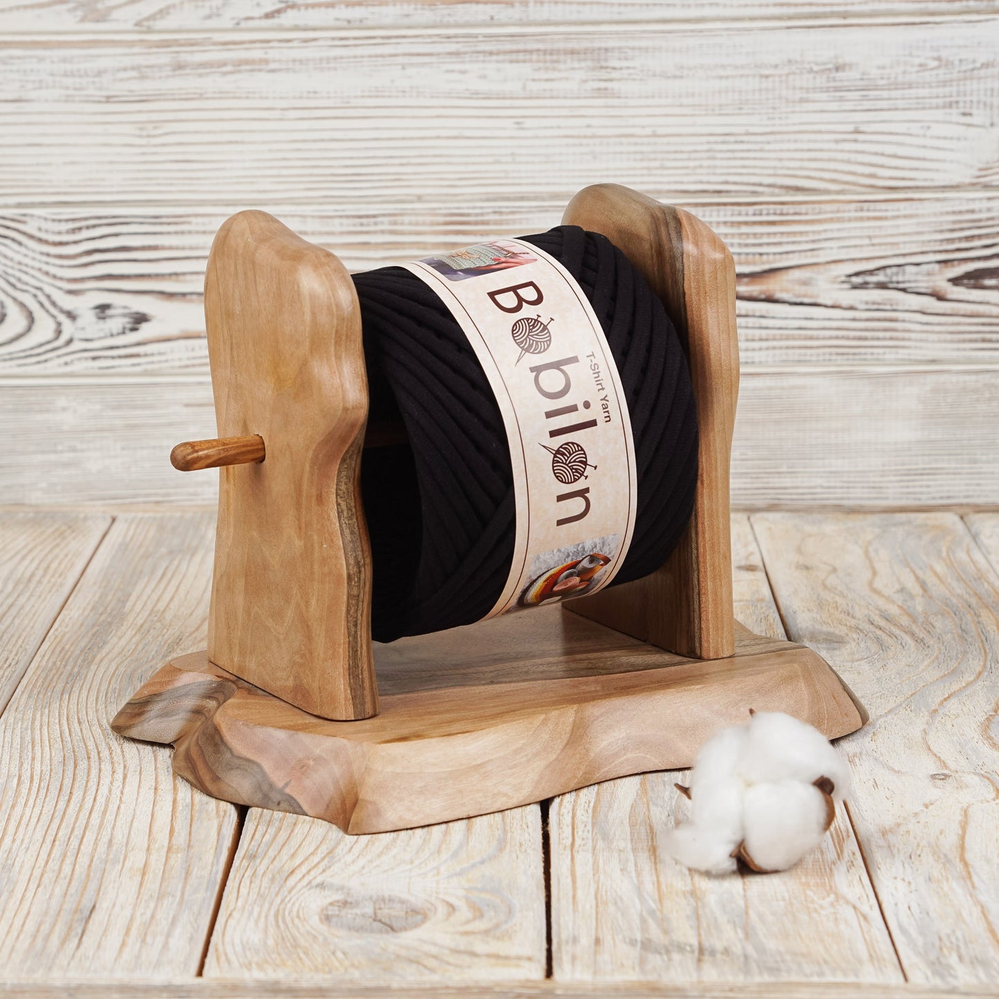 T-shirt yarn, Mini 5-7 mm, Black Passion