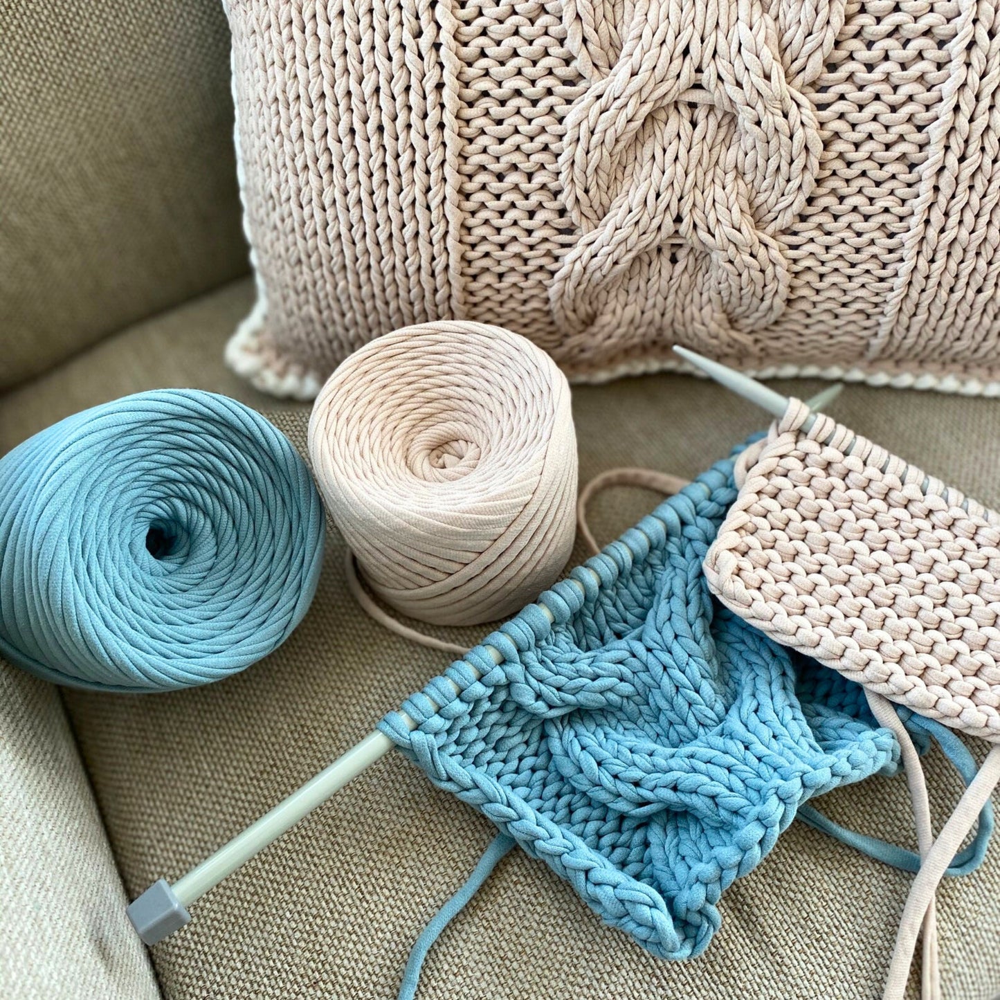 T-shirt yarn, Mini 5-7 mm, Smoky