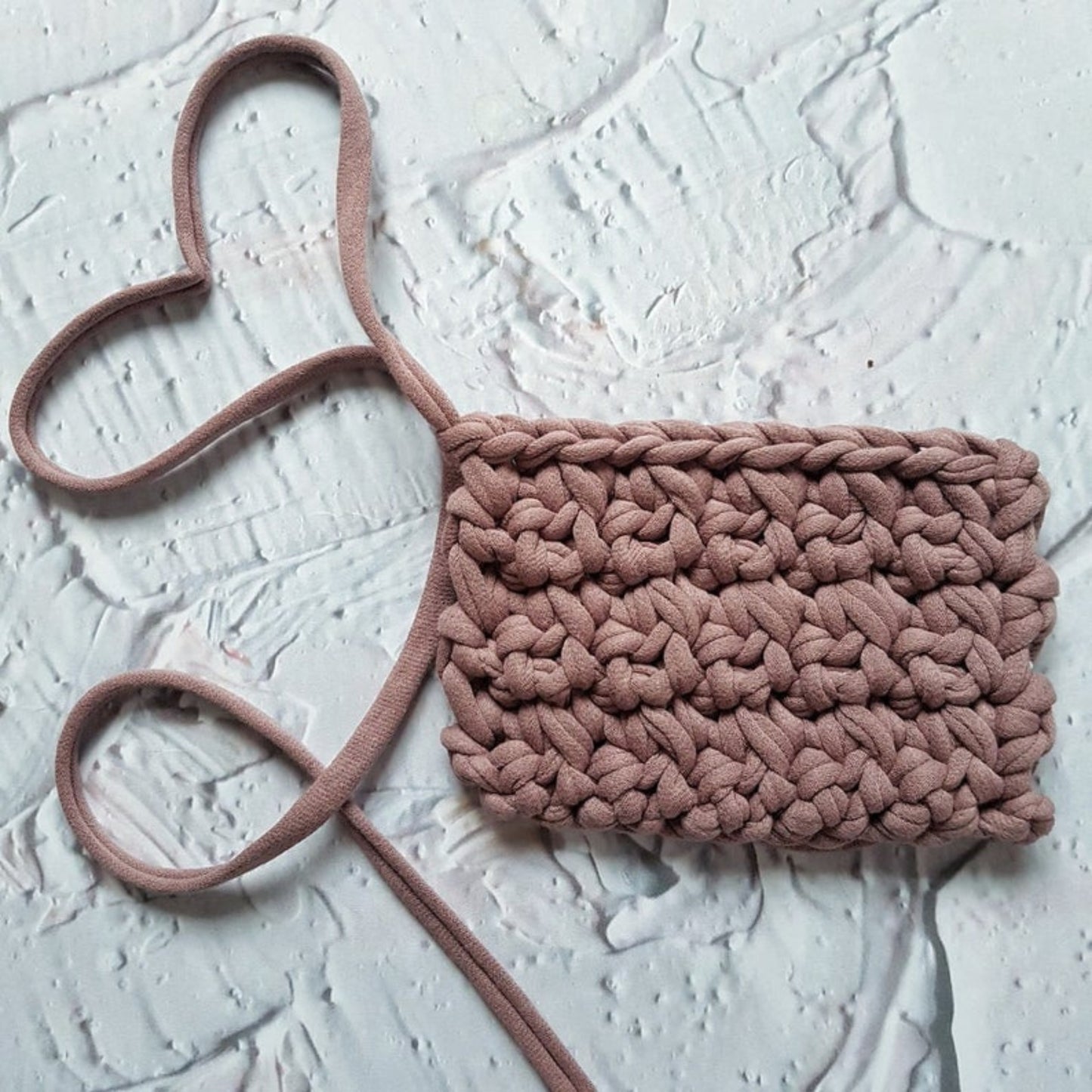 T-shirt yarn, Mini 5-7 mm, Cocoa