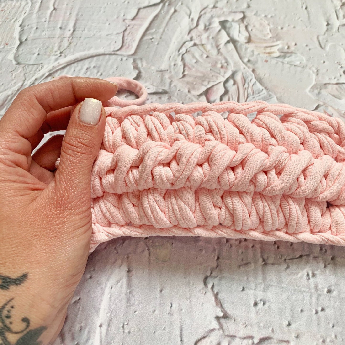 T-shirt yarn, Micro 3-5 mm, Marshmallow