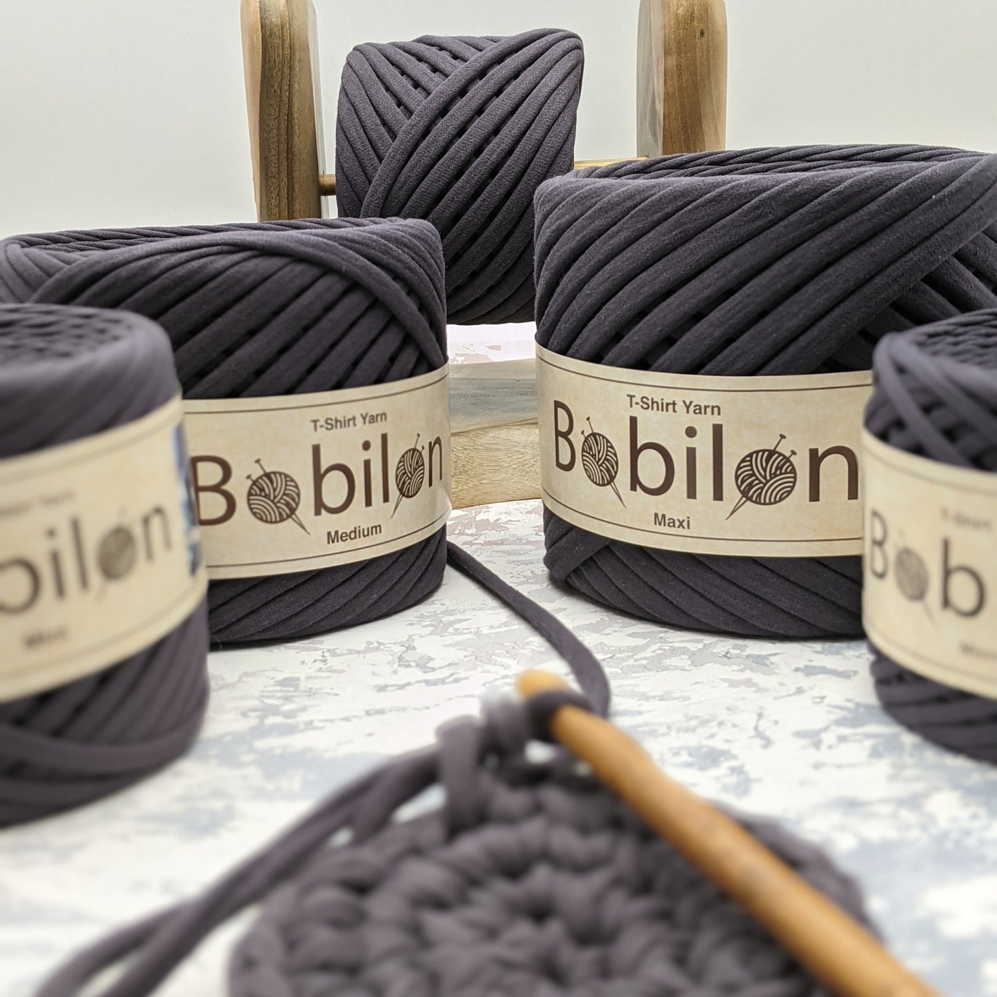 T-shirt yarn, Mini 5-7 mm, Nightfall