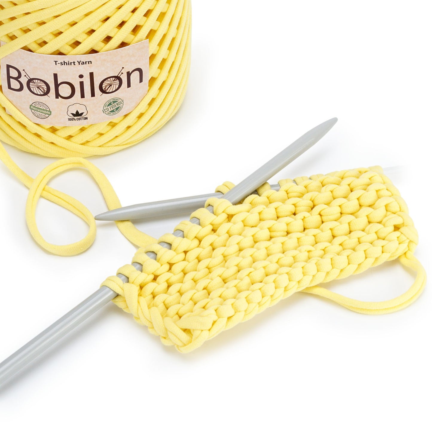 T-shirt yarn, Micro 3-5 mm, Lemon