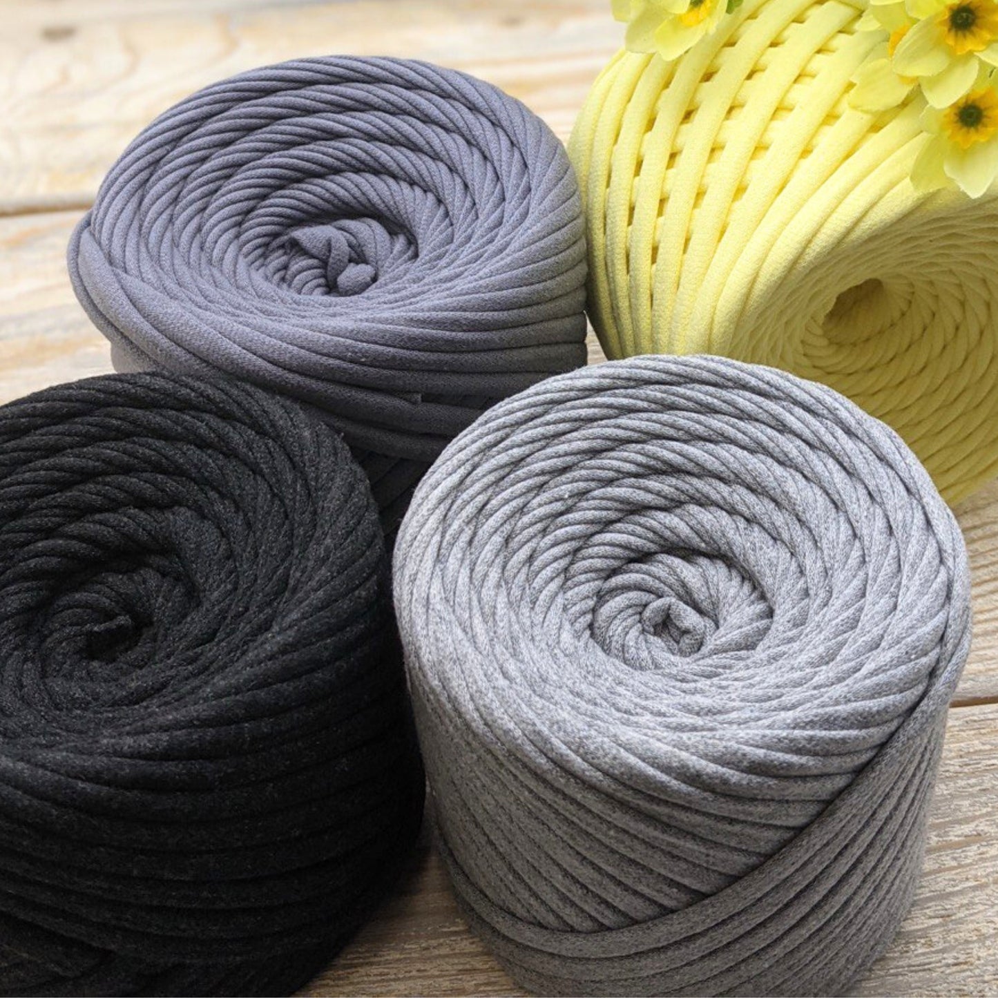 T-shirt yarn, Mini 5-7 mm, Graphite