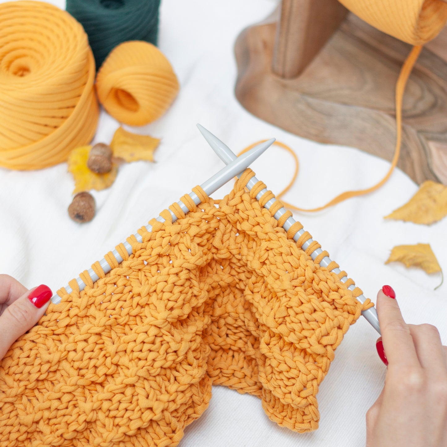 T-shirt yarn, Medium 7-9 mm, Mustard