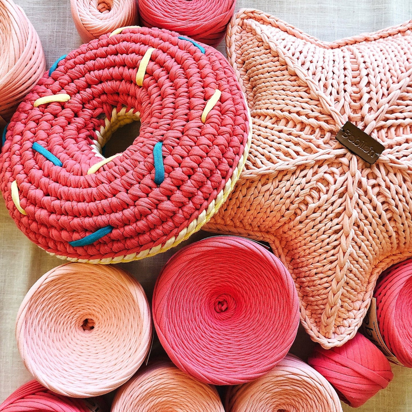 T-shirt yarn, Micro 3-5 mm, Marshmallow