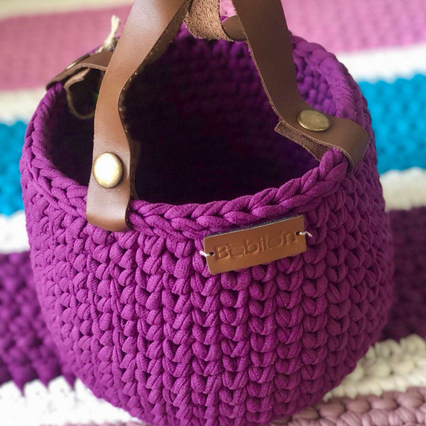 T-shirt yarn, Micro 3-5 mm, Plum Pie