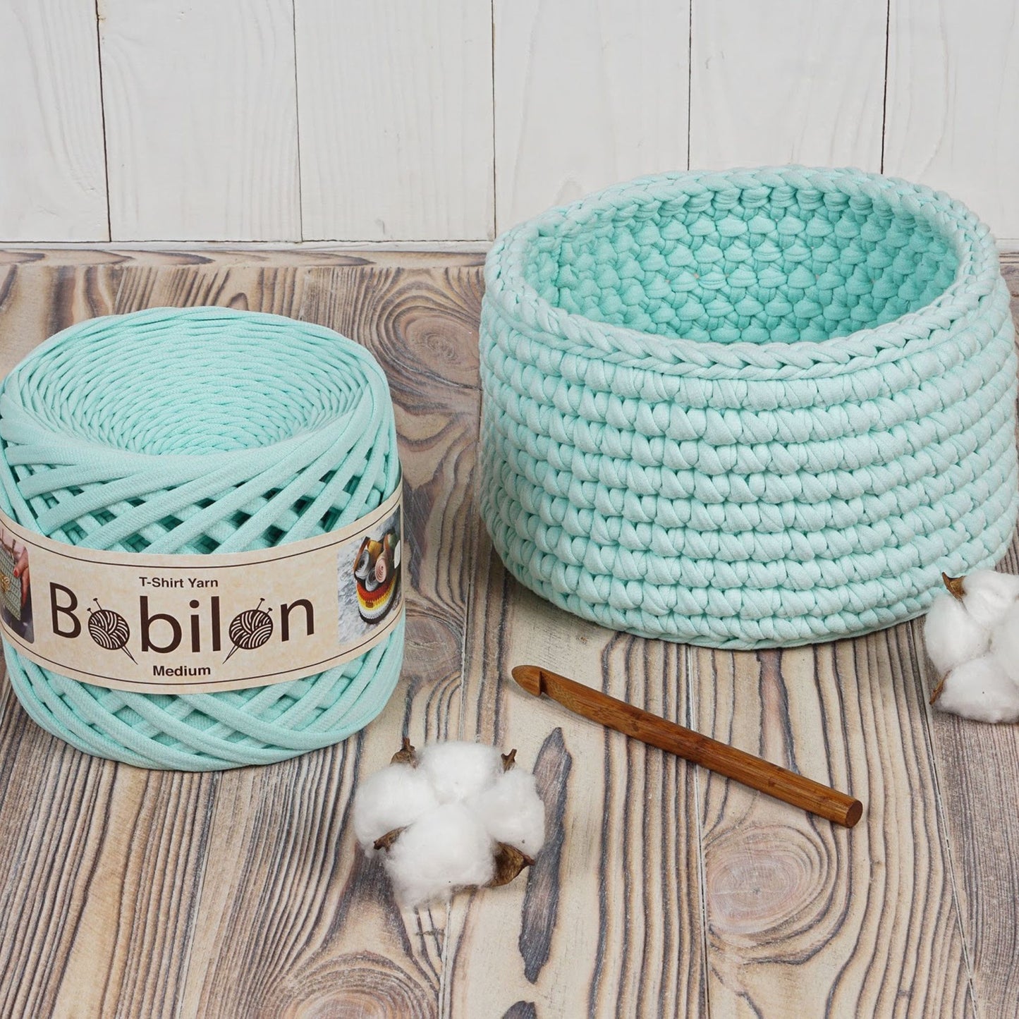 T-shirt yarn, Mini 5-7 mm, Mint