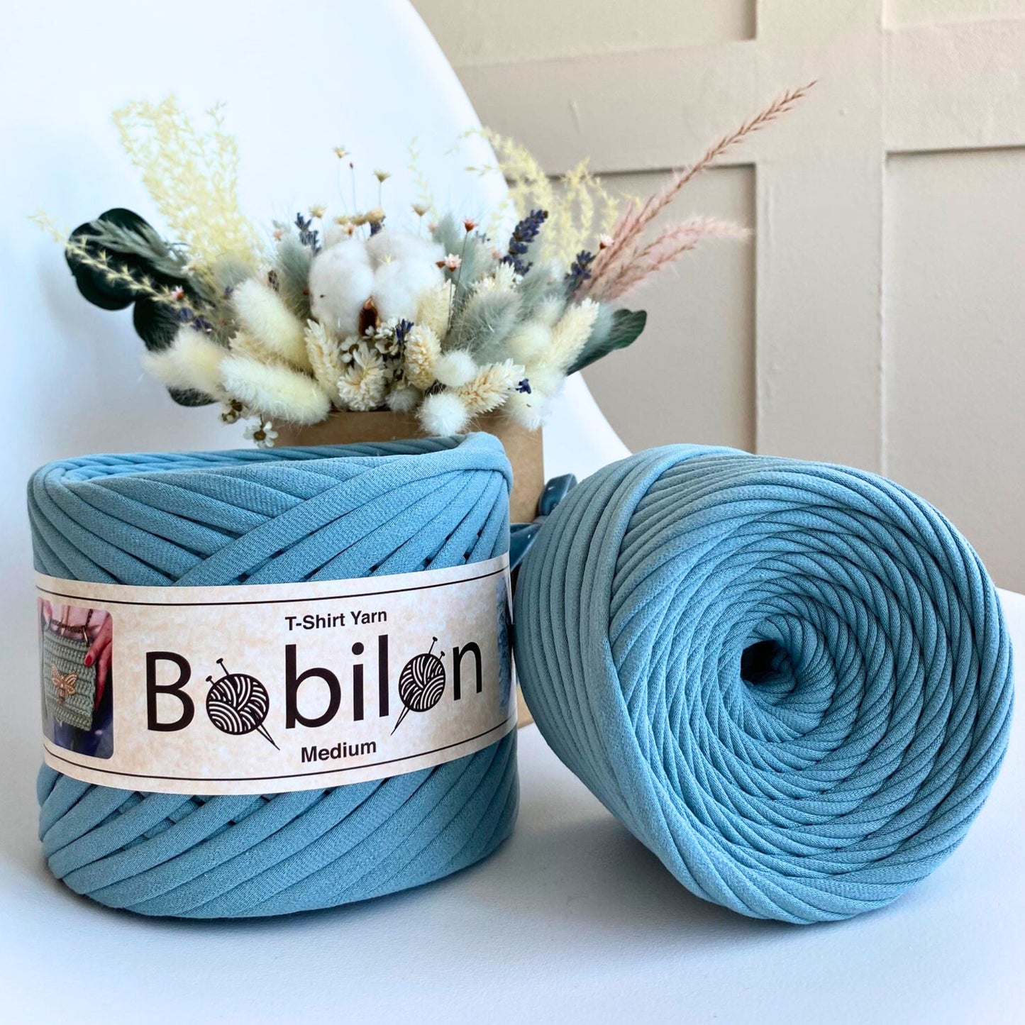 T-shirt yarn, Mini 5-7 mm, Smoky
