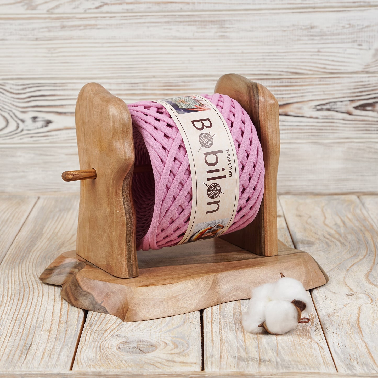 T-shirt yarn, Micro 3-5 mm, Bubble Gum