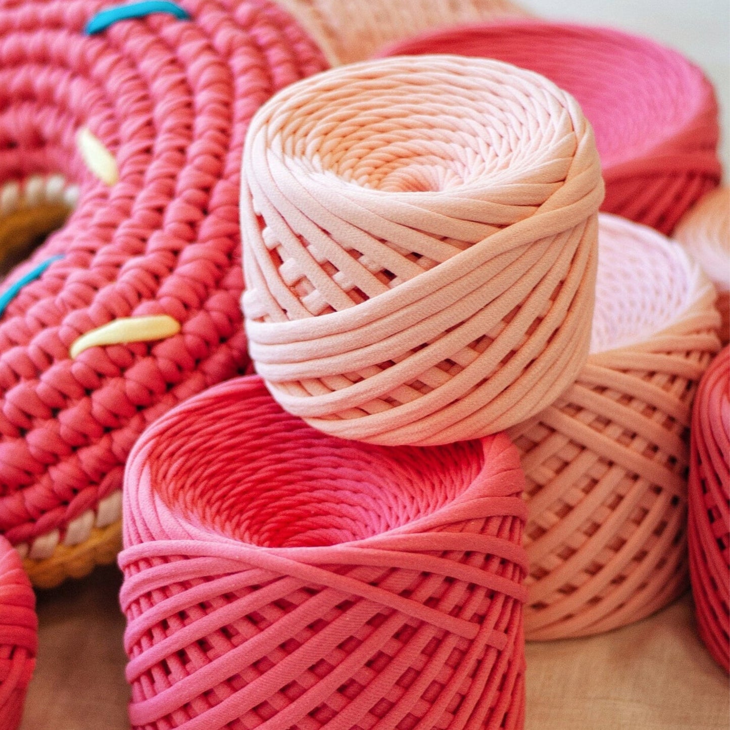 T-shirt yarn, Micro 3-5 mm, Marshmallow