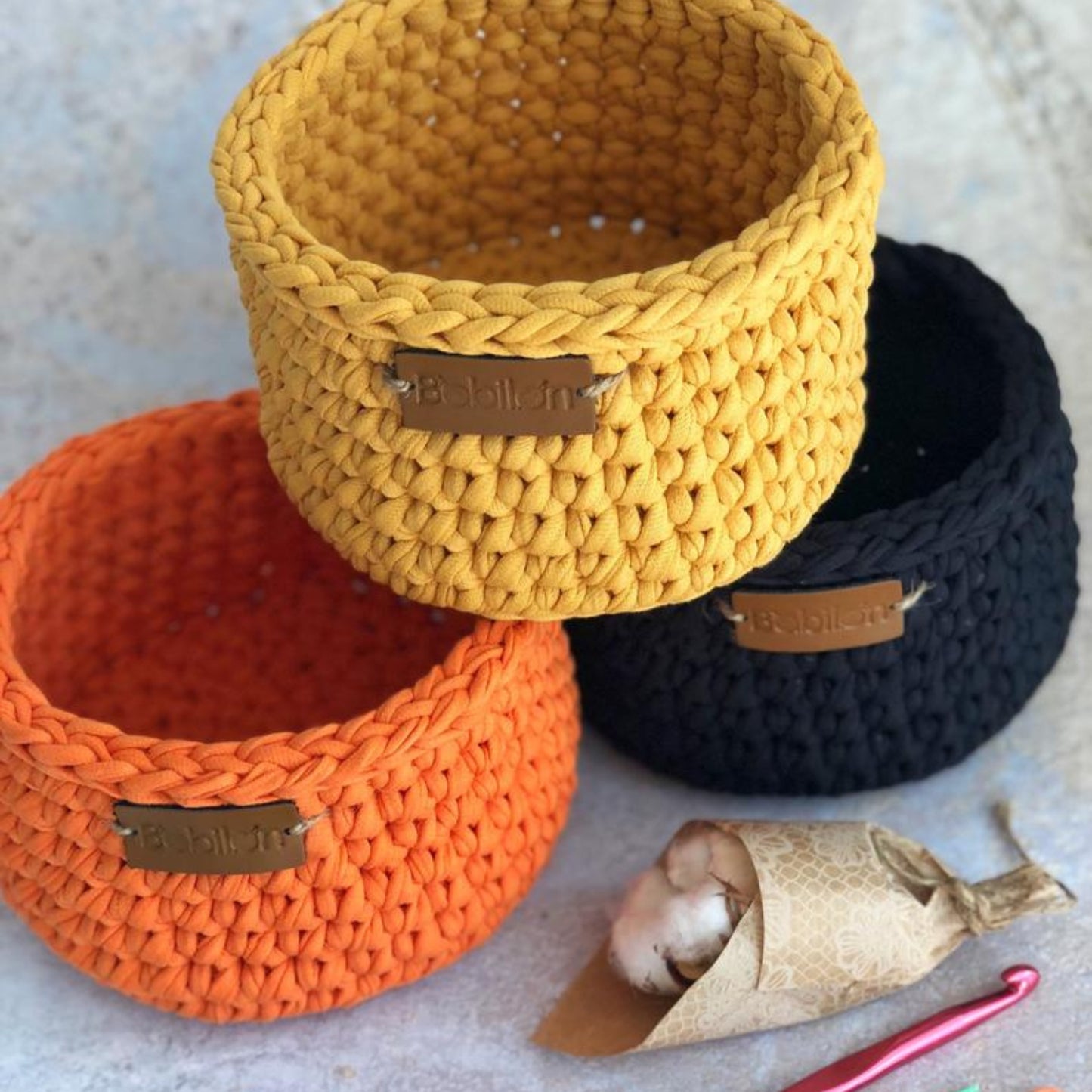 T-shirt yarn, Micro 3-5 mm, Orange