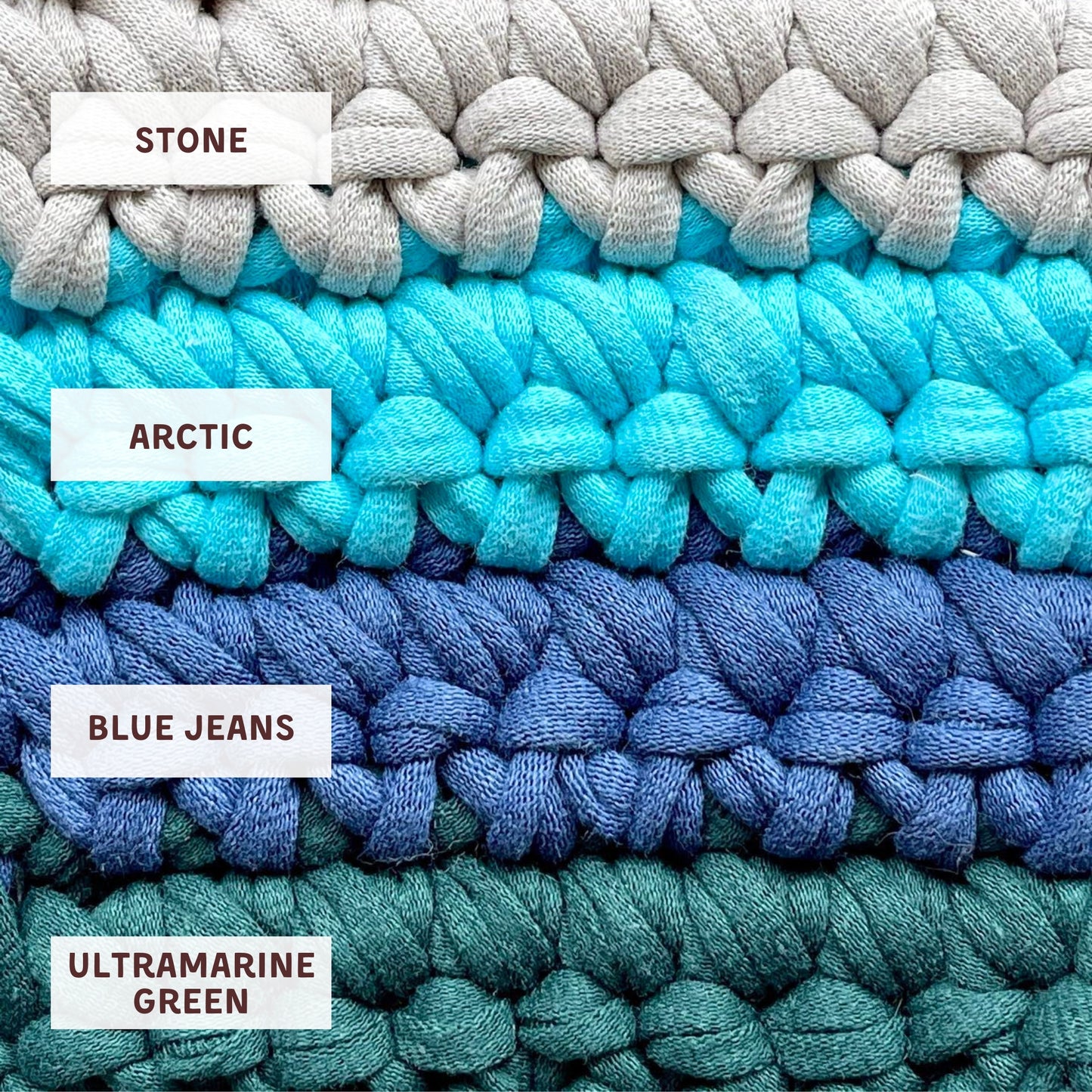 T-shirt yarn, Mini 5-7 mm, Arctic