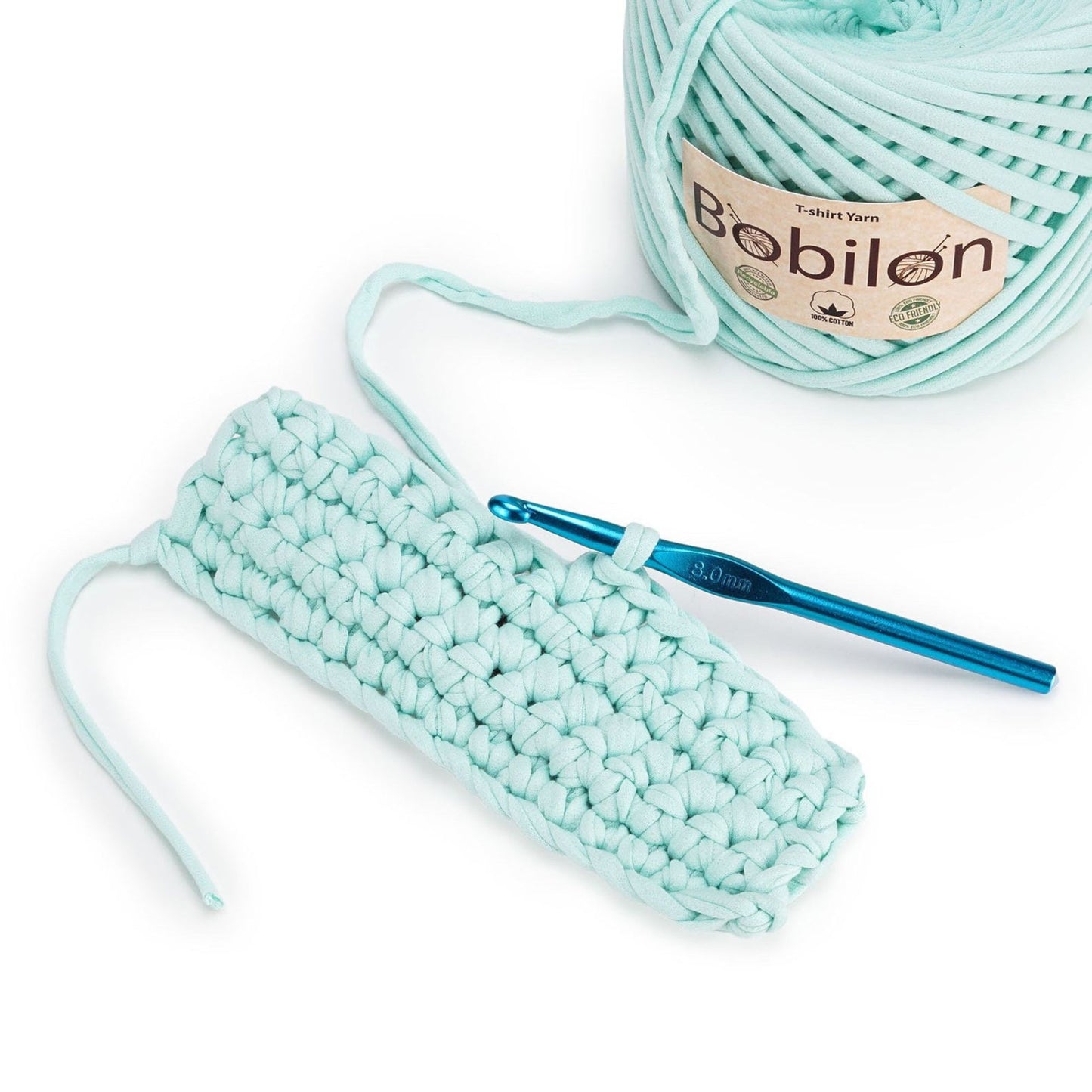 T-shirt yarn, Mini 5-7 mm, Mint