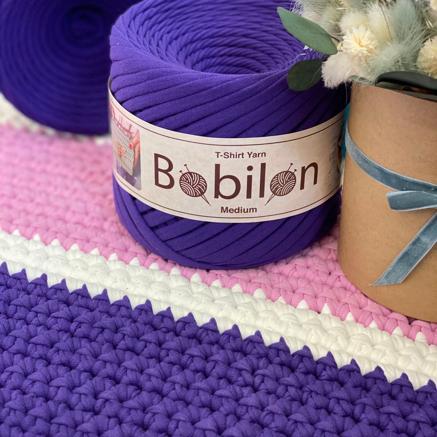 T-shirt yarn, Medium 7-9 mm, Violet