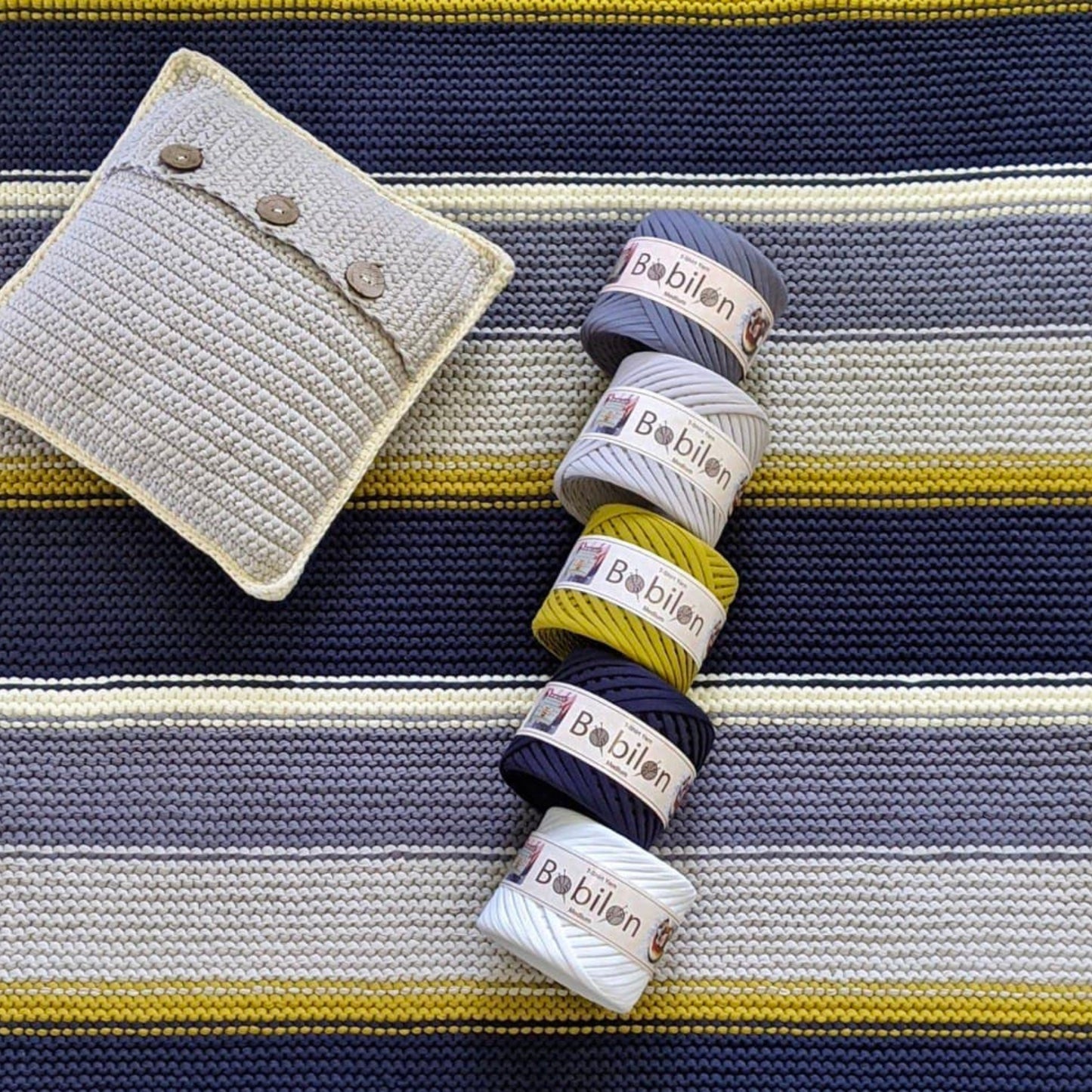 T-shirt yarn, Micro 3-5 mm, Stone