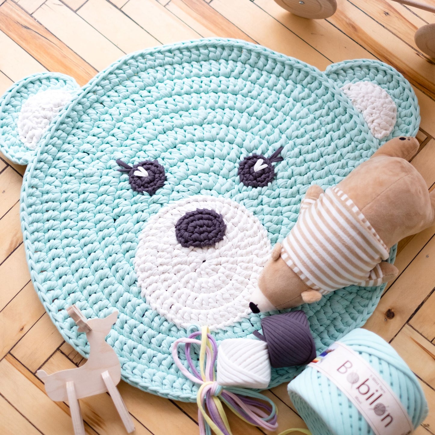 T-shirt yarn, Mini 5-7 mm, Mint