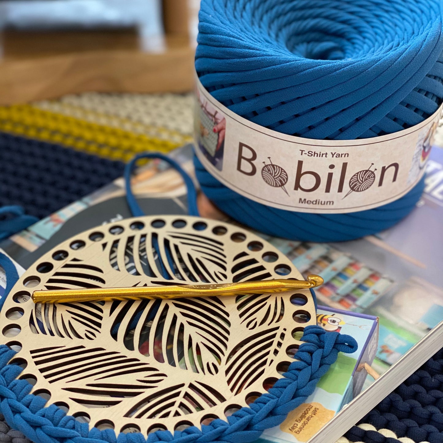 T-shirt yarn, Mini 5-7 mm, Blue Jeans