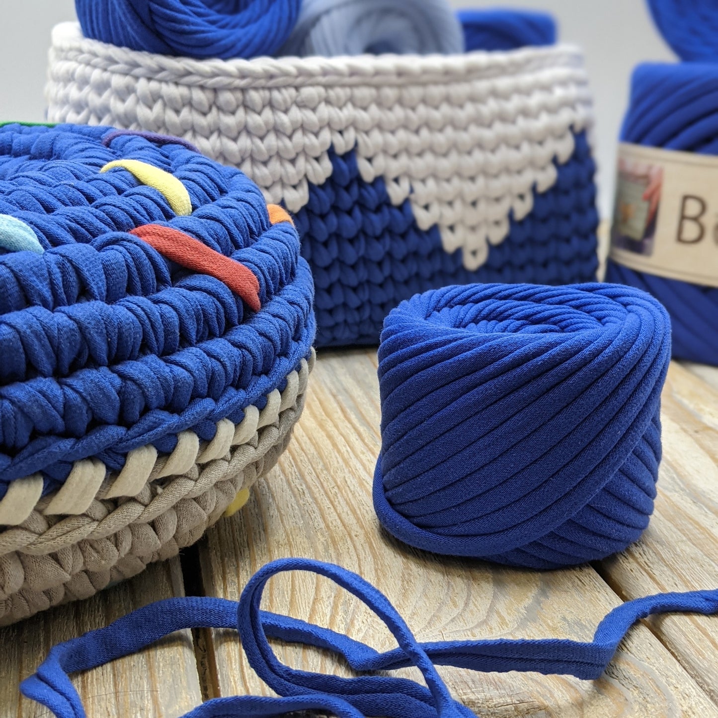T-shirt yarn, Micro 3-5 mm, Ultramarine