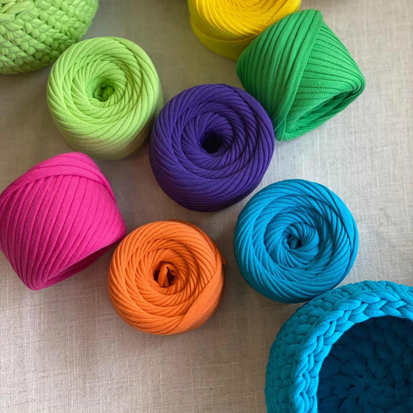 T-shirt yarn, Mini 5-7 mm, Blue Lagoon