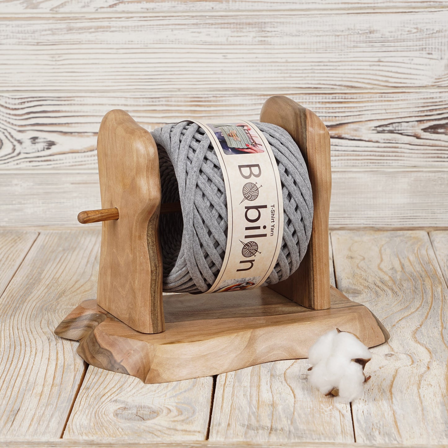 T-shirt yarn, Mini 5-7 mm, Gray Melange