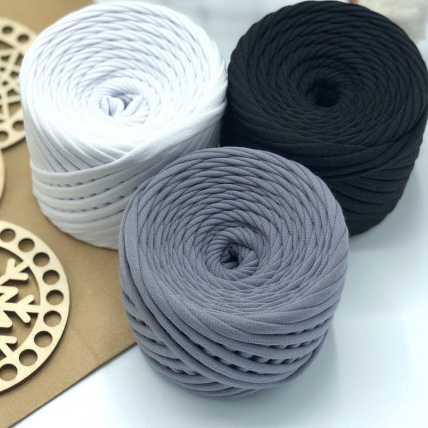 T-shirt yarn, Mini 5-7 mm, Mr. Gray