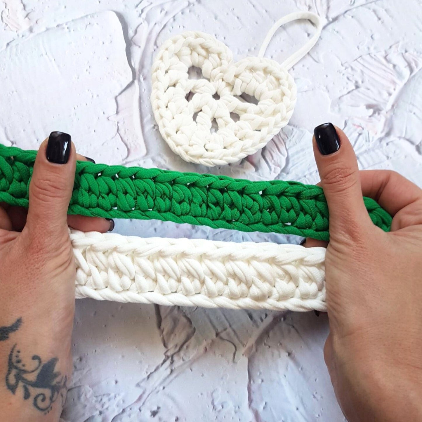 T-shirt yarn, Mini 5-7 mm, Green Island