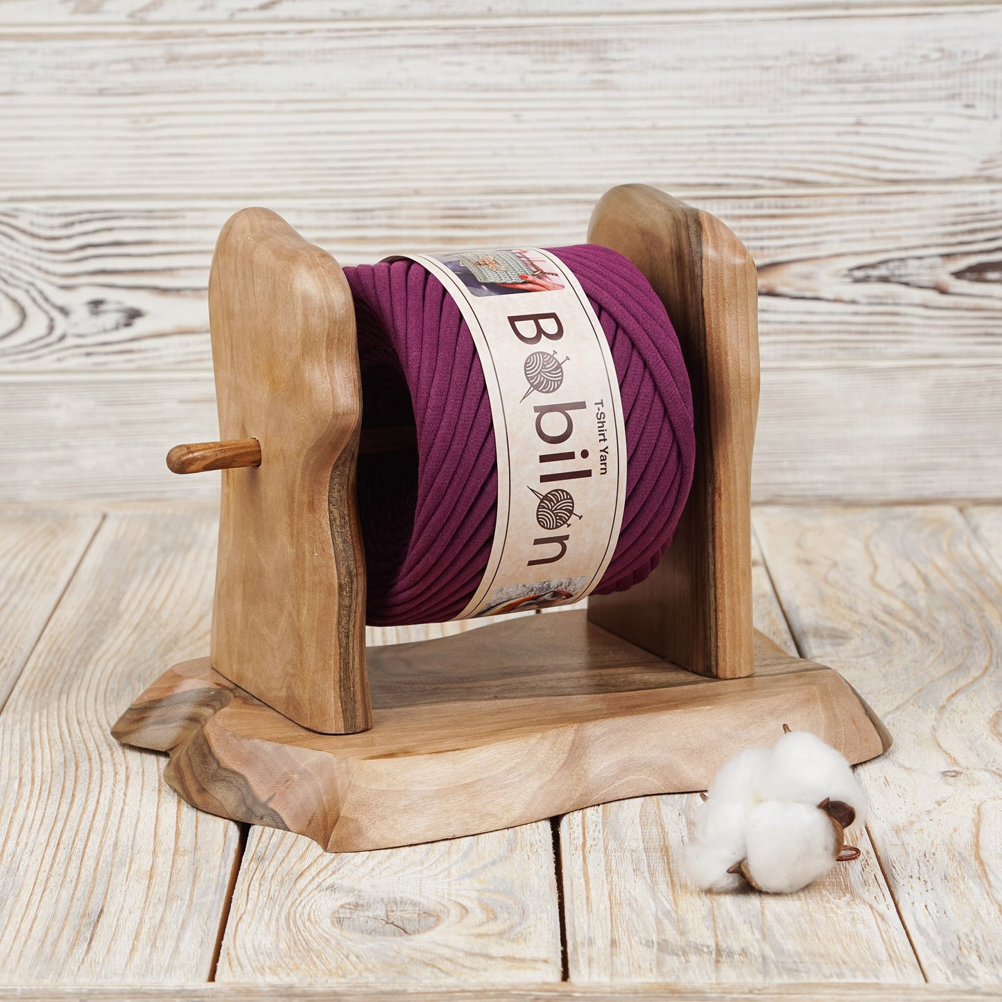 T-shirt yarn, Micro 3-5 mm, Plum Pie