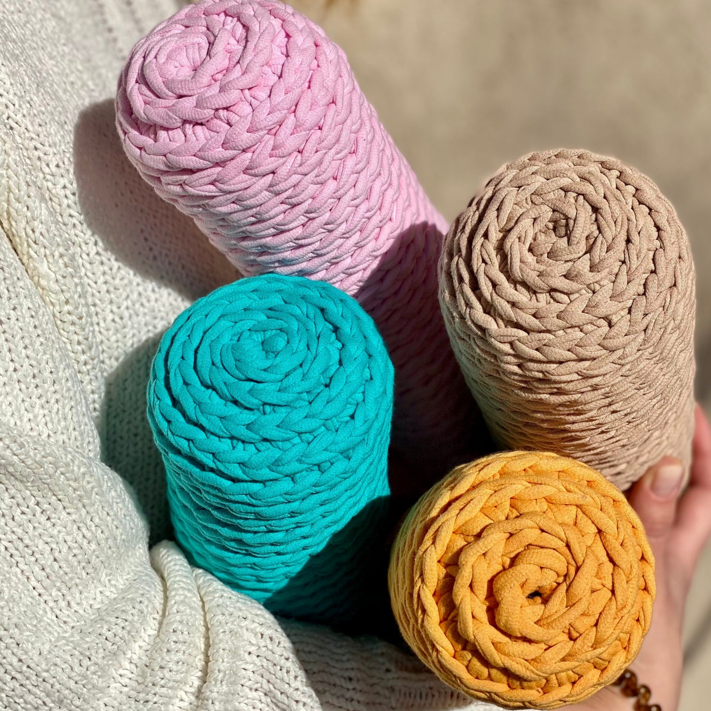 T-shirt yarn, Mini 5-7 mm, Tiffany