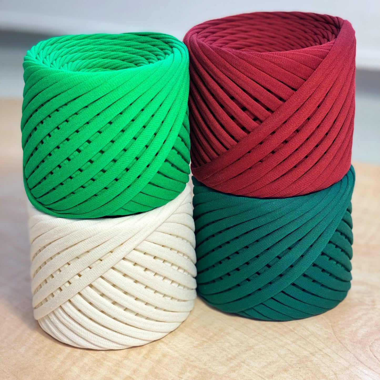 T-shirt yarn, Mini 5-7 mm, Burgundy