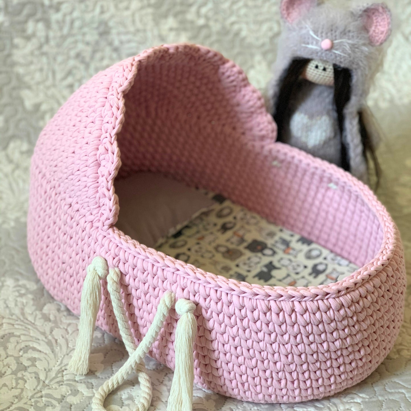 T-shirt yarn, Medium 7-9 mm, Blush Pink