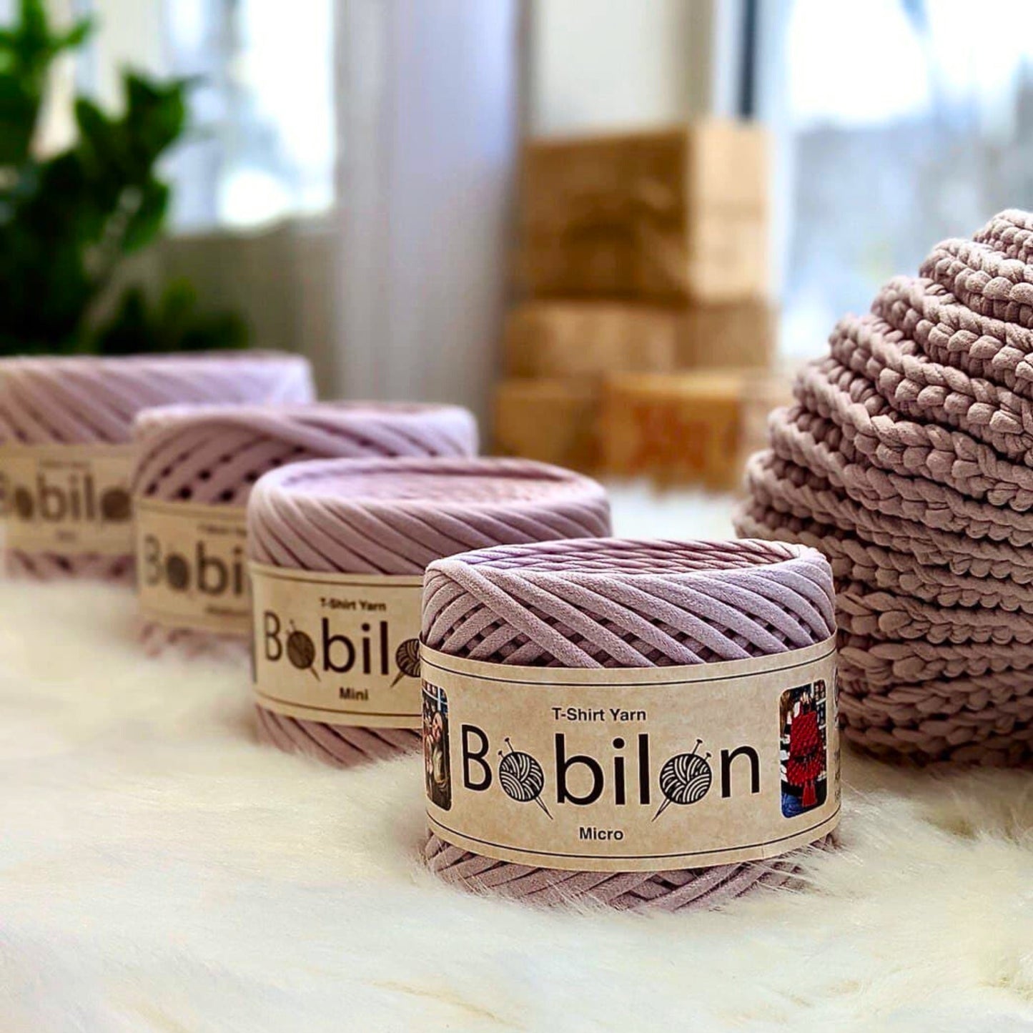 T-shirt yarn, Mini 5-7 mm, Nude