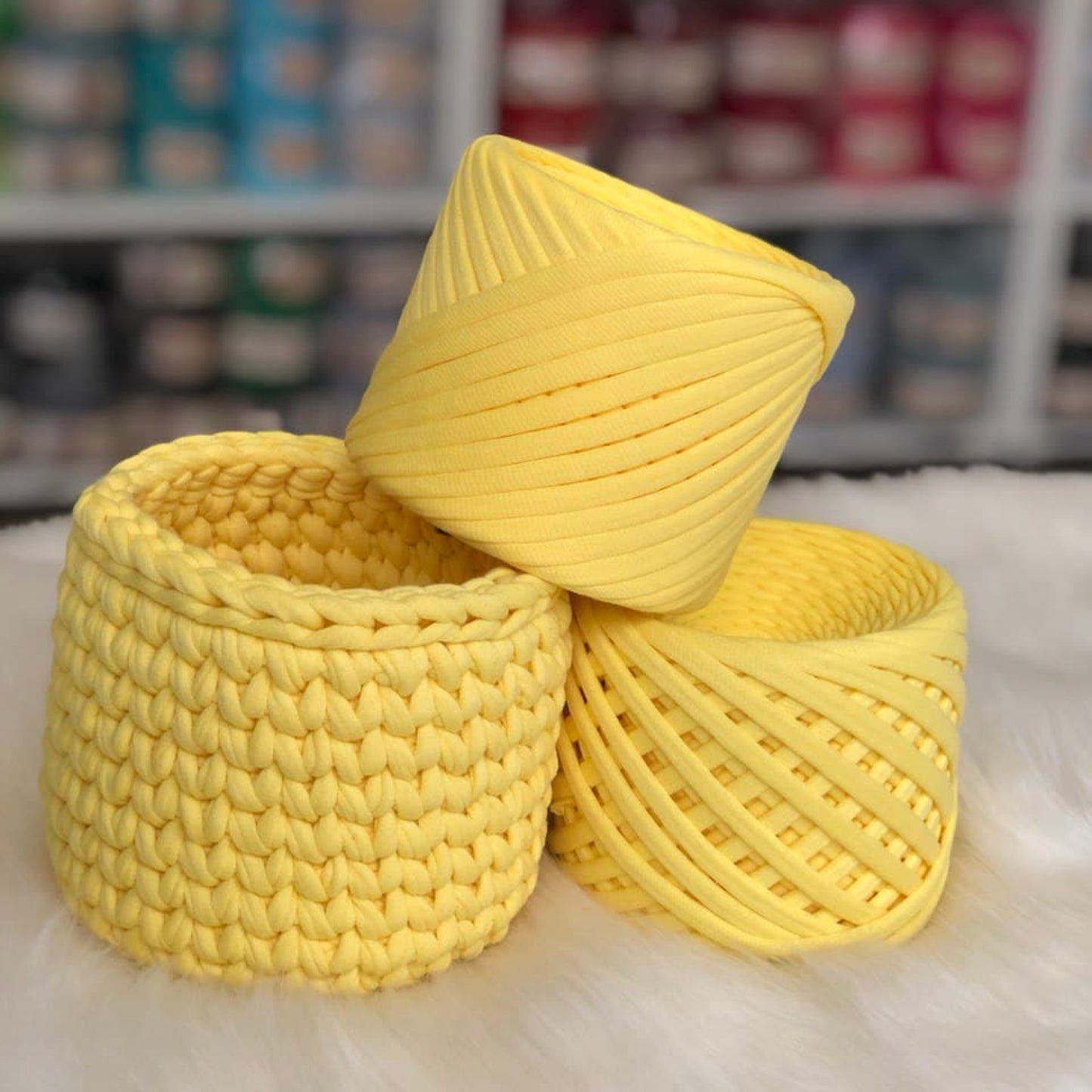T-shirt yarn, Maxi 9-11 mm, Yellow