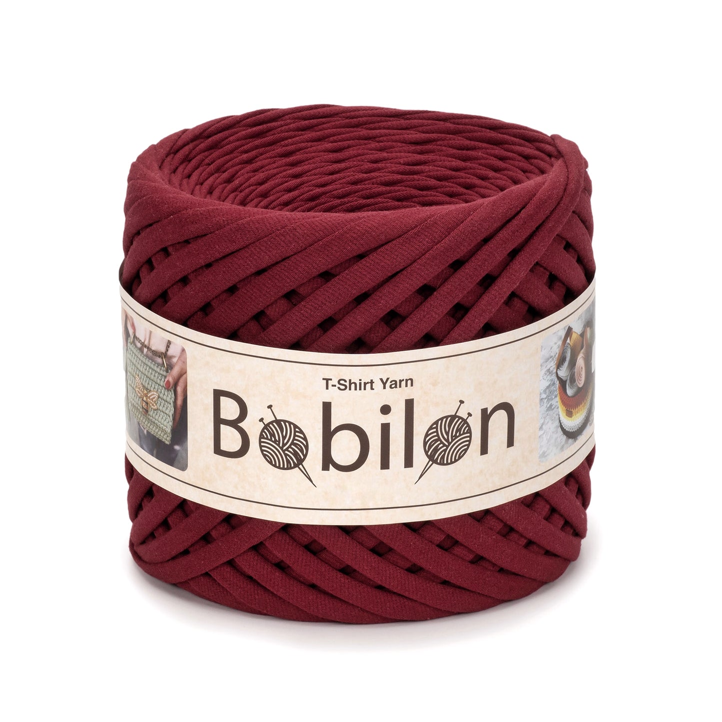 T-shirt yarn, Mini 5-7 mm, Burgundy