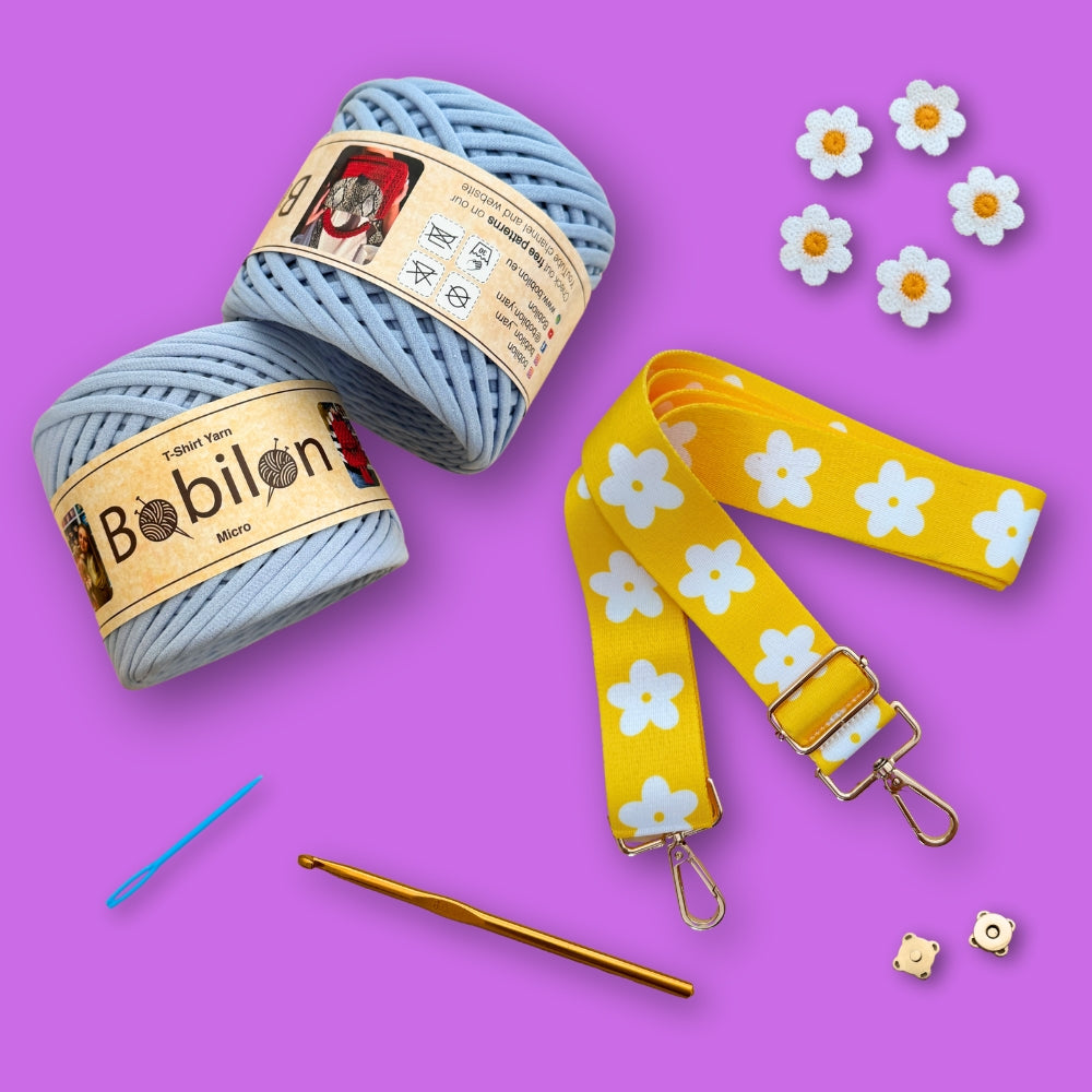T-Shirt yarn crochet kit "Funny Pack"