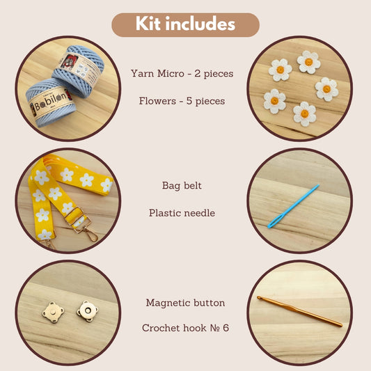 T-Shirt yarn crochet kit "Funny Pack"