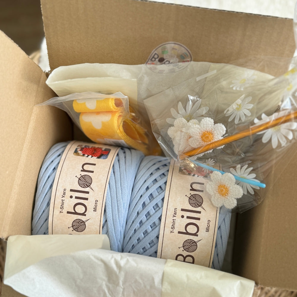 T-Shirt yarn crochet kit "Funny Pack"