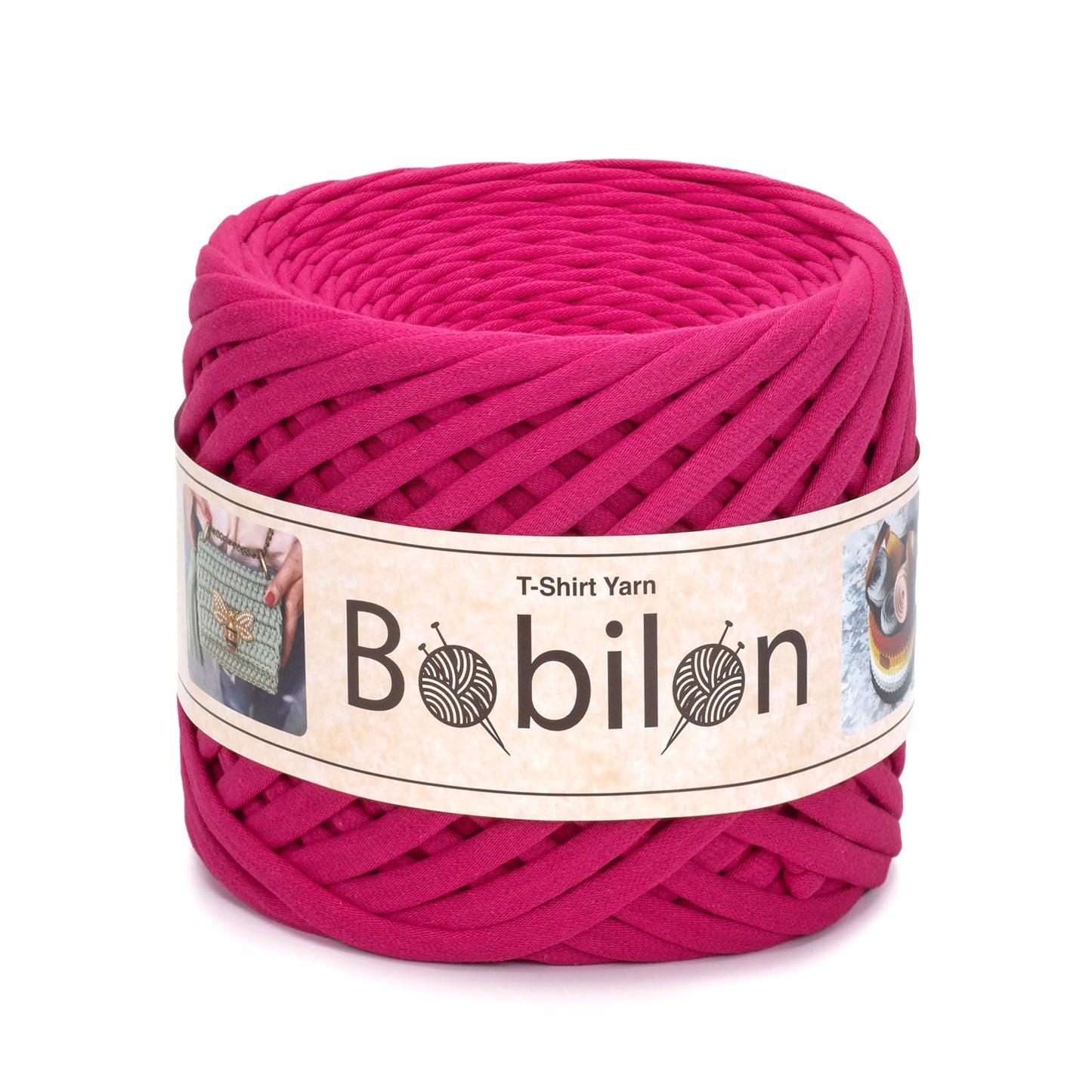 T-shirt yarn, Micro 3-5 mm, Hot Pink