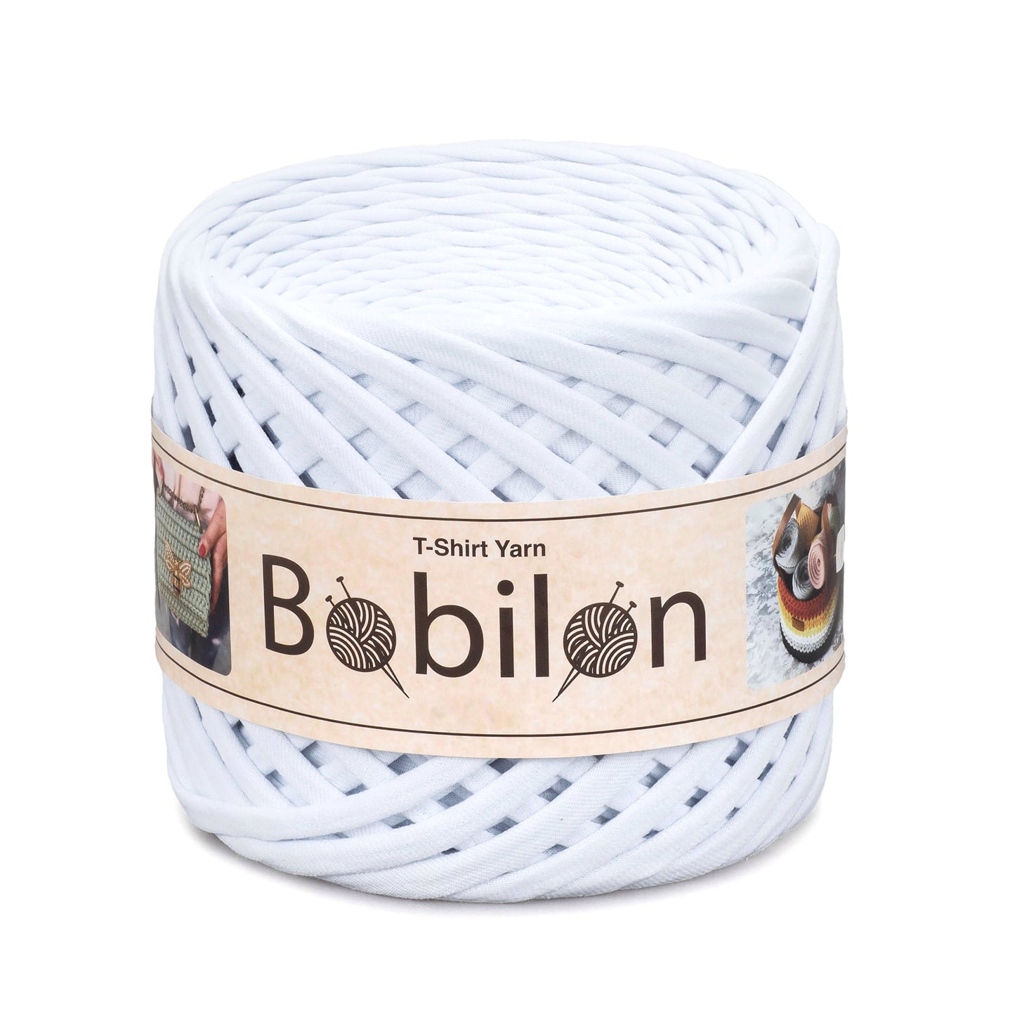 T-shirt yarn, Micro 3-5 mm, Snow White