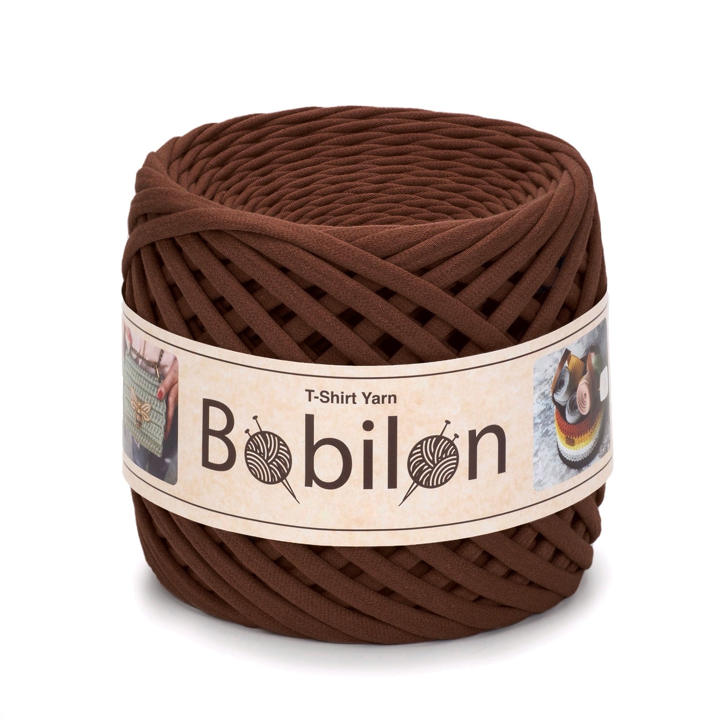 T-shirt yarn, Micro 3-5 mm, Sweet Brownie