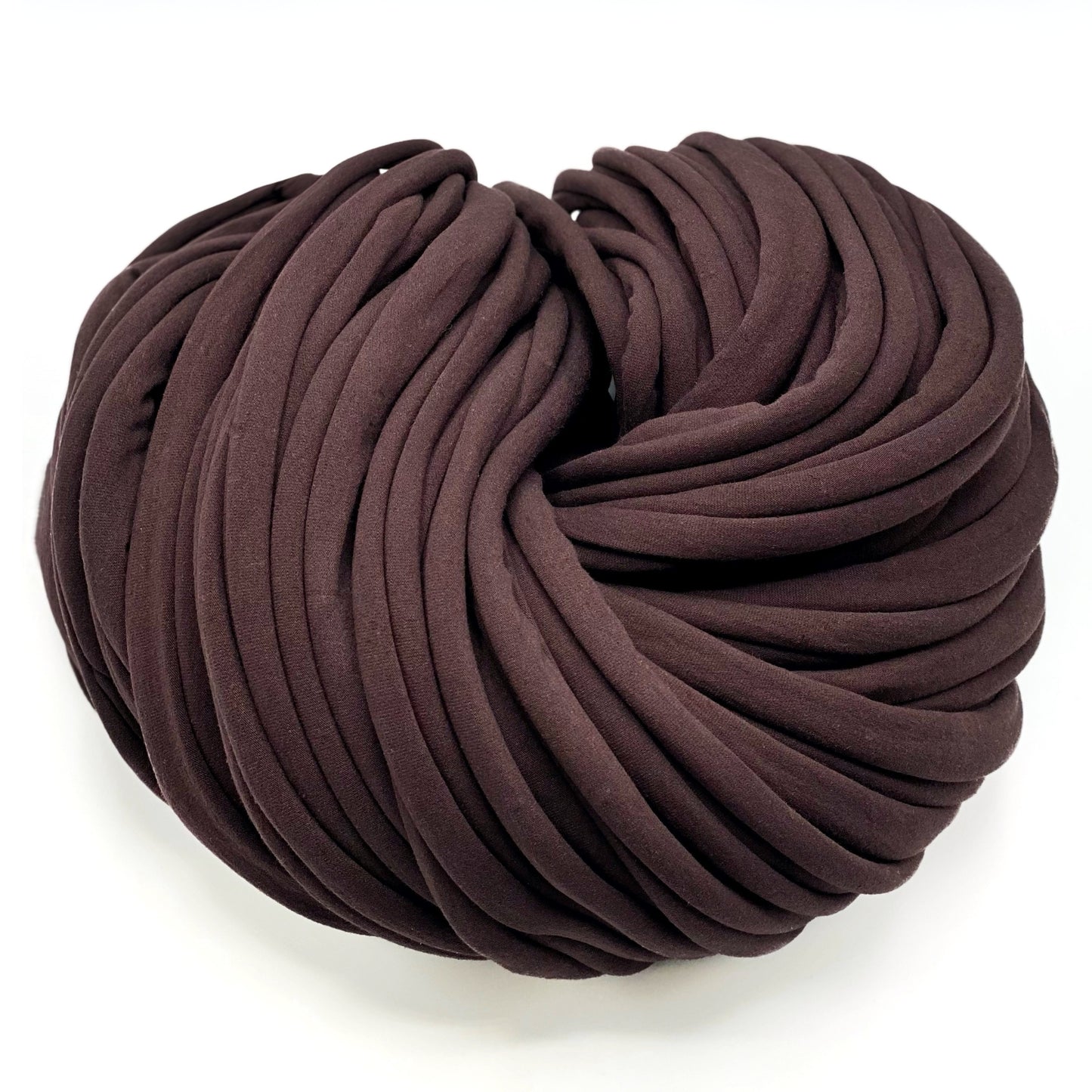 Super Thick T-Shirt Yarn 20–30 mm for Giant Crochet, Hand Knitting & Macrame – Chunky Cotton Tube Yarn – DIY Home Decor – Hot Chocolate