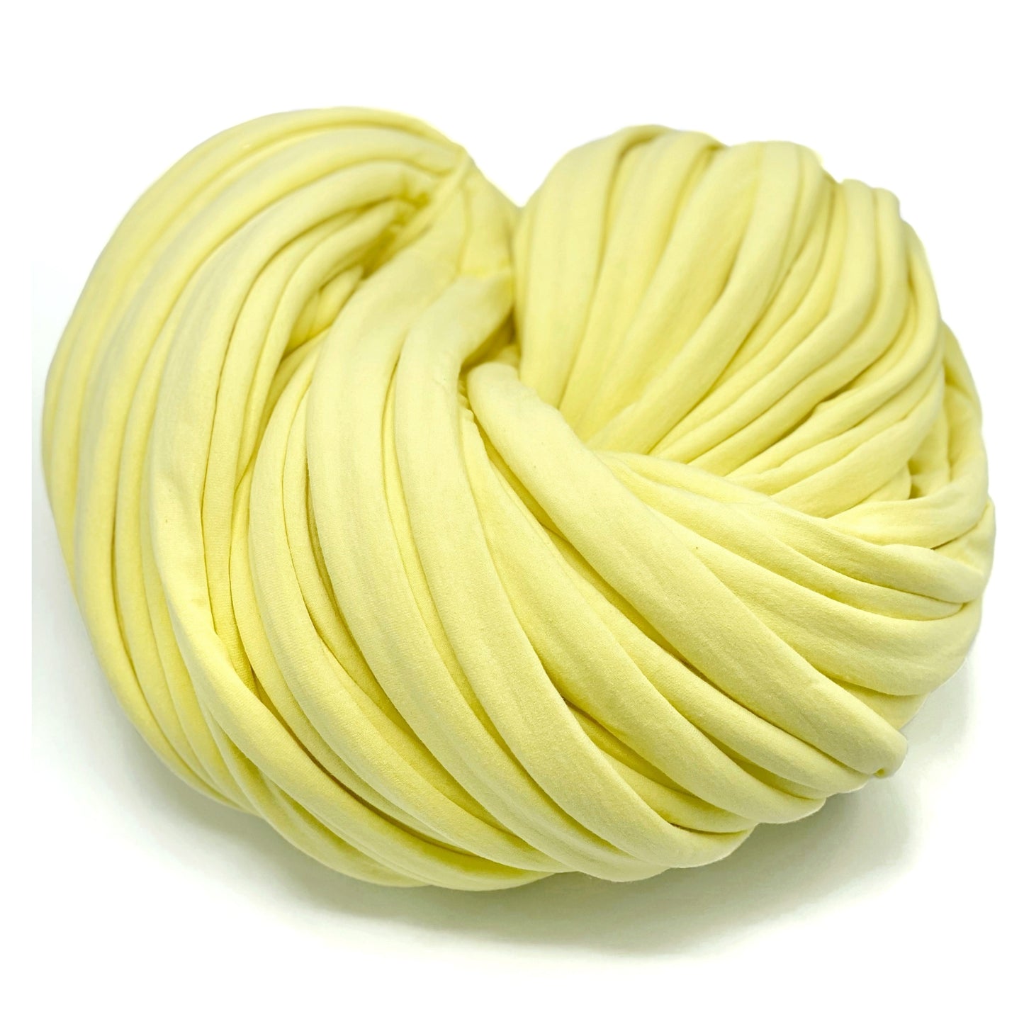 Super Thick T-Shirt Yarn 20–30 mm for Giant Crochet, Hand Knitting & Macrame – Chunky Cotton Tube Yarn – DIY Home Decor – Lemon