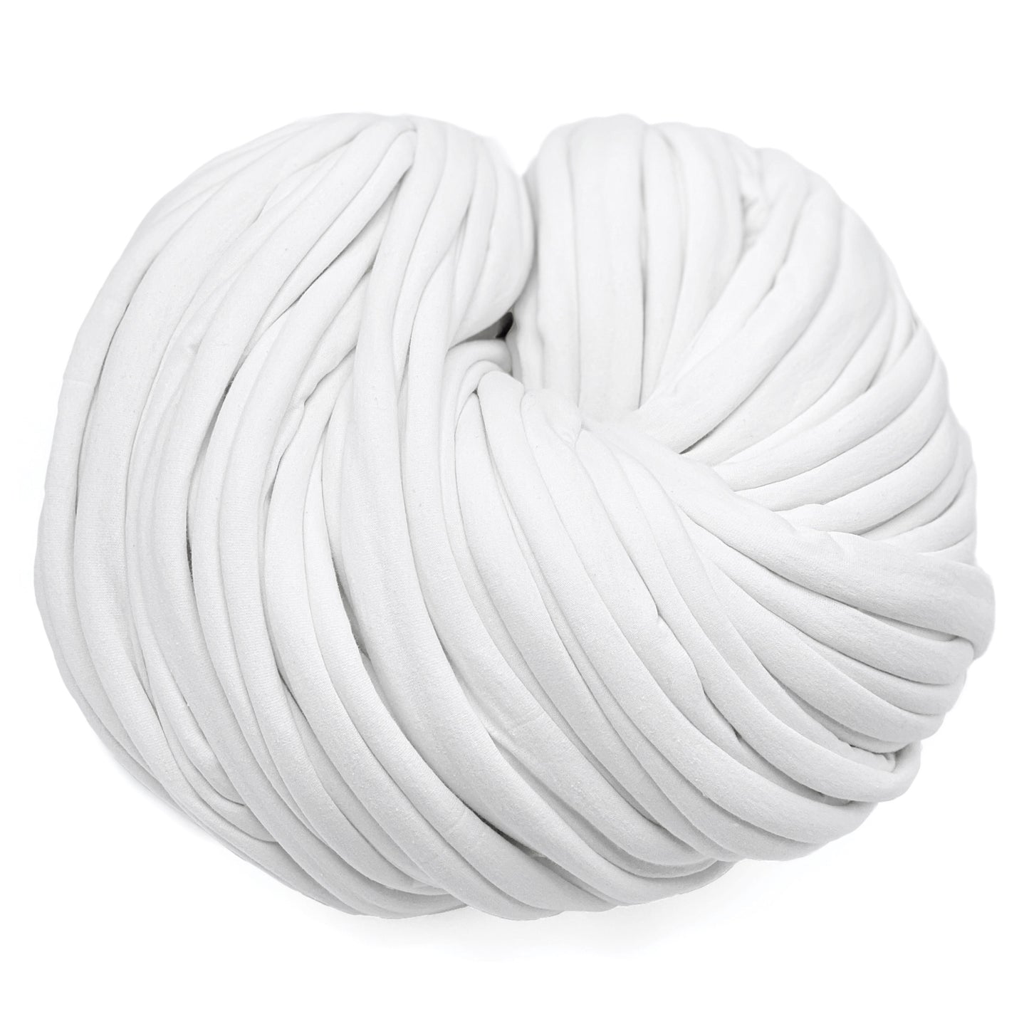 Super Thick T-Shirt Yarn 20–30 mm for Giant Crochet, Hand Knitting & Macrame – Chunky Cotton Tube Yarn – DIY Home Decor – Snow White